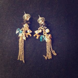 Betsey Johnson Christmas deer earrings